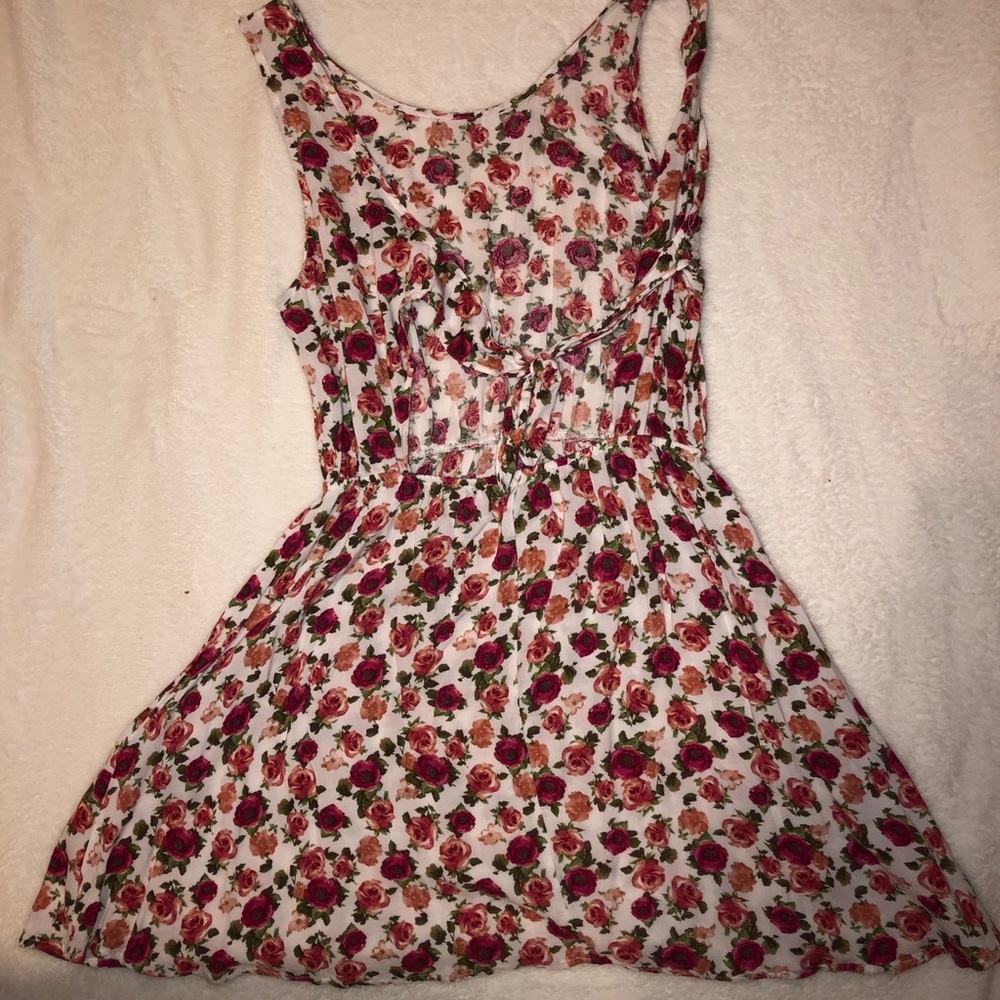 Floral sun dress with open back